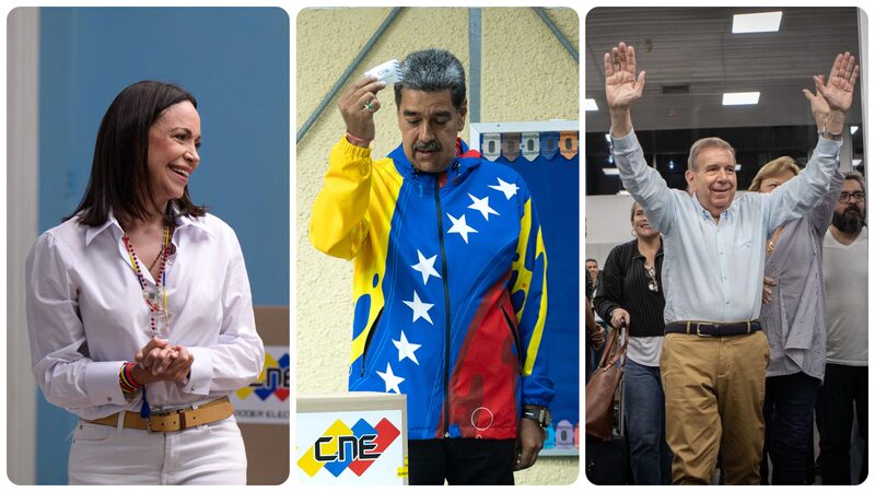 María Corina Machado, Nicolás Maduro y Edmundo González María Corina Machado, Nicolás Maduro y Edmundo González