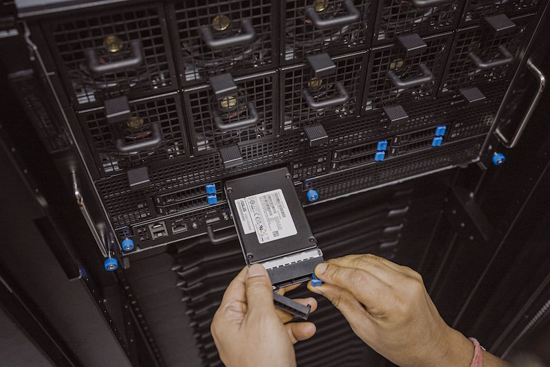 A Nvidia HGX H100 server at the Yotta Data Services Pvt. data center in Navi Mumbai, India, on Thursday, Mar. 14, 2024. Yotta Data Services is buying thousands of Nvidia chips to offer AI capabilities in India. A Nvidia HGX H100 server at the Yotta Data Services Pvt. data center in Navi Mumbai, India, on Thursday, Mar. 14, 2024. Yotta Data Services is buying thousands of Nvidia chips to offer AI capabilities in India.