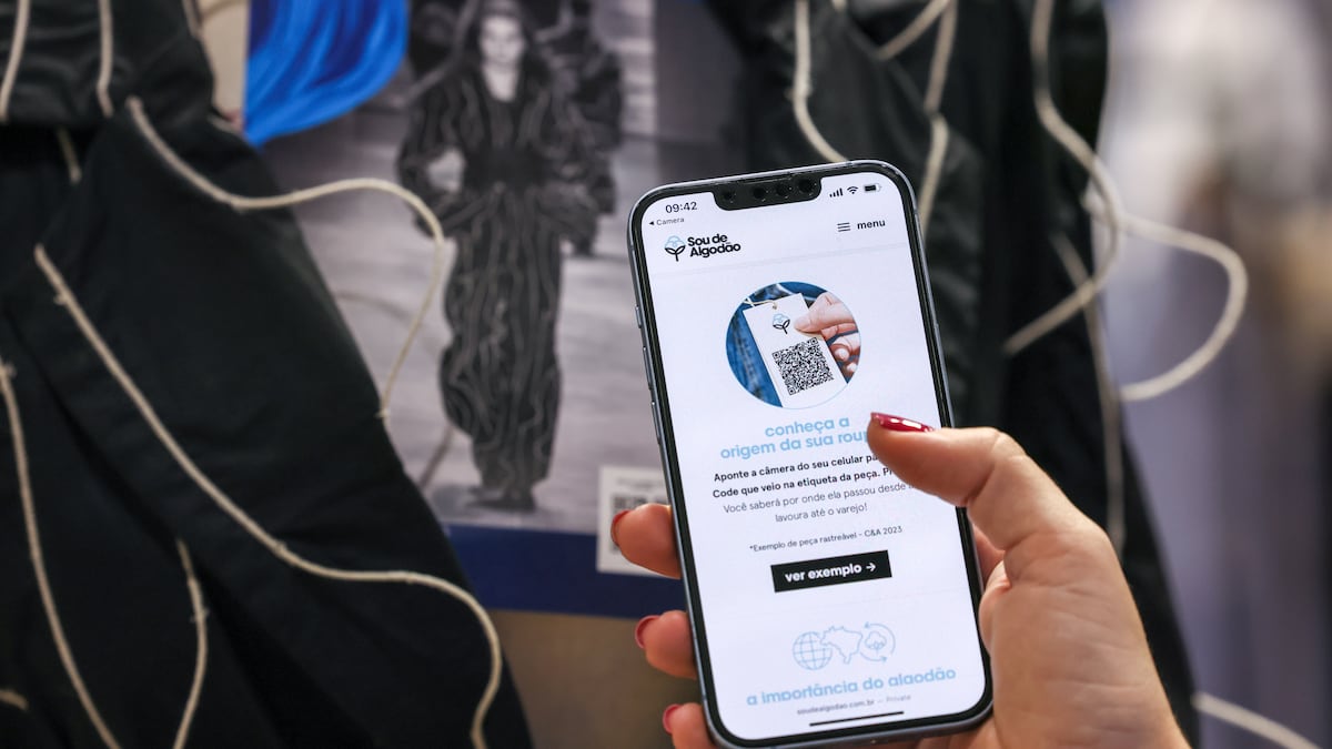 QR Code de peça da SouABR, da Sou de Algodão, mostra cadeia responsável por cada peça