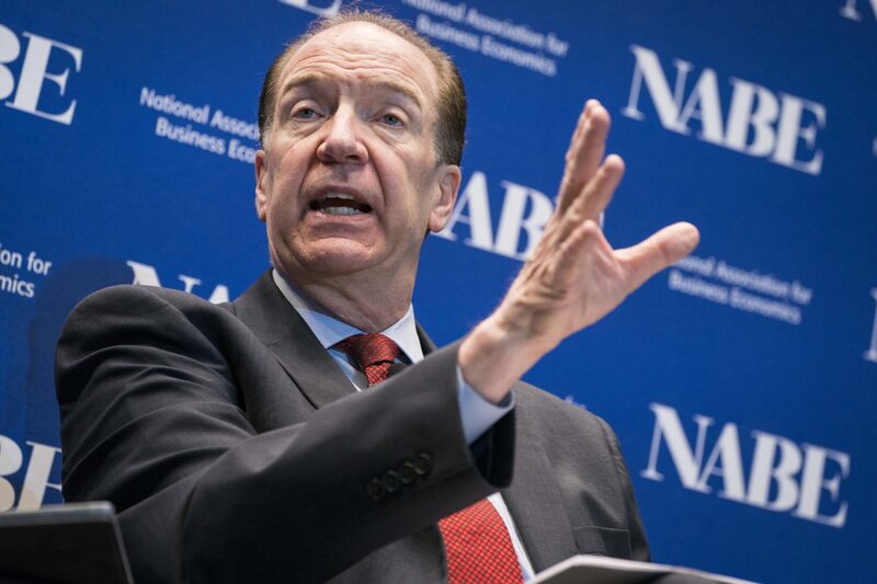 David Malpass, presidente del Grupo del Banco Mundial, habla durante la conferencia de política económica de la Asociación Nacional de Economía Empresarial (NABE) en Washington, DC, EE. UU., el martes 25 de febrero de 2020. David Malpass, presidente del Grupo del Banco Mundial, habla durante la conferencia de política económica de la Asociación Nacional de Economía Empresarial (NABE) en Washington, DC, EE. UU., el martes 25 de febrero de 2020.