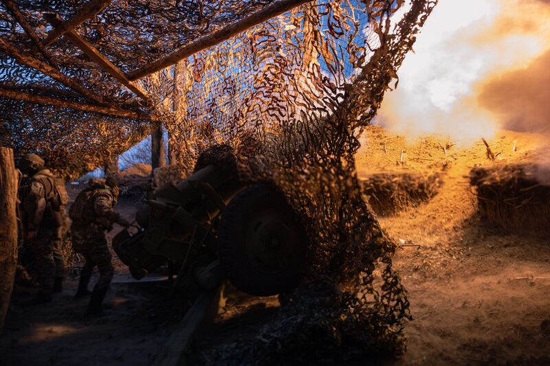 A Ukrainian artillery unit at a front line position in Donetsk Region in November. A Ukrainian artillery unit at a front line position in Donetsk Region in November.