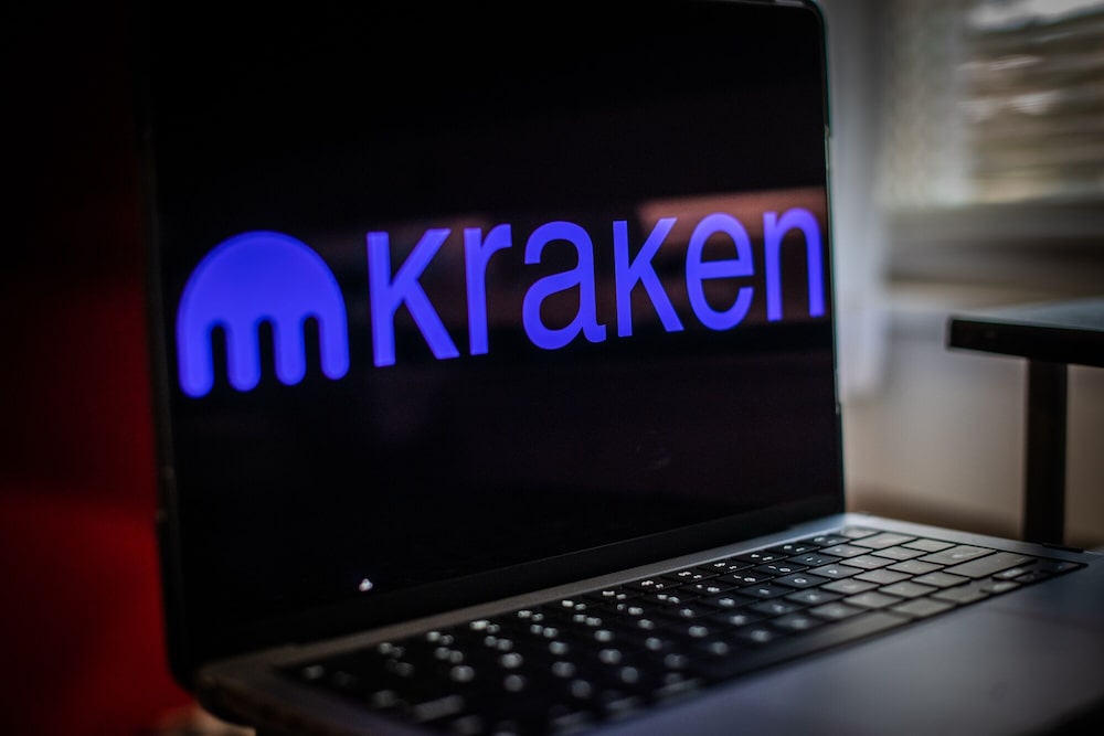 El logotipo de Kraken en un ordenador portátil, fotografiado en Hastings-on-Hudson, Nueva York (EE.UU.), el viernes 10 de febrero de 2023. El logotipo de Kraken en un ordenador portátil, fotografiado en Hastings-on-Hudson, Nueva York (EE.UU.), el viernes 10 de febrero de 2023.