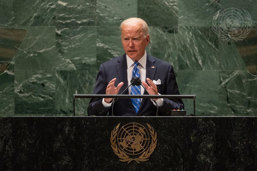 Joseph R. Biden Jr., presidente de los Estados Unidos de América, interviene en el debate general del septuagésimo sexto período de sesiones de la Asamblea General. Foto: Naciones Unidas/Cia Pak Joseph R. Biden Jr., presidente de los Estados Unidos de América, interviene en el debate general del septuagésimo sexto período de sesiones de la Asamblea General. Foto: Naciones Unidas/Cia Pak