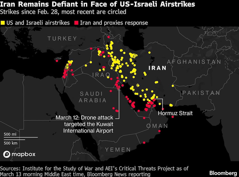 Iran Remains Defiant in Face of US-Israeli Airstrikes | Strikes since Feb. 28, most recent are circled Iran Remains Defiant in Face of US-Israeli Airstrikes | Strikes since Feb. 28, most recent are circled