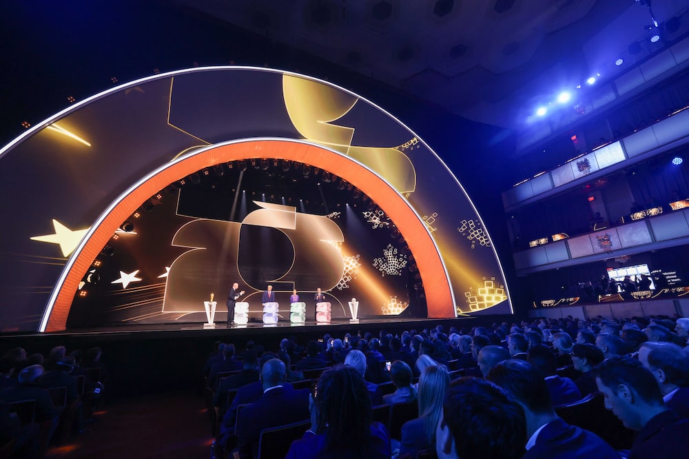 WASHINGTON, DC - DECEMBER 05: FIFA President Gianni Infantino, U.S. President Donald Trump, Claudia Sheinbaum, President of Mexico, and Mark Carney, Prime Minister of Canada on stage during the FIFA World Cup 2026 Official Draw at John F. Kennedy Center for the Performing Arts on December 05, 2025 in Washington, DC. (Photo by Tasos Katopodis - FIFA/FIFA via Getty Images) WASHINGTON, DC - DECEMBER 05: FIFA President Gianni Infantino, U.S. President Donald Trump, Claudia Sheinbaum, President of Mexico, and Mark Carney, Prime Minister of Canada on stage during the FIFA World Cup 2026 Official Draw at John F. Kennedy Center for the Performing Arts on December 05, 2025 in Washington, DC. (Photo by Tasos Katopodis - FIFA/FIFA via Getty Images)