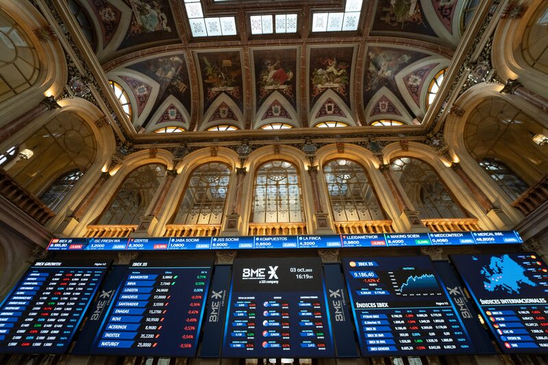 Inside Madrid Stock Exchange And Financial District Inside Madrid Stock Exchange And Financial District