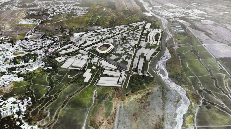 Una representación digital de Nueva Santa Lucía Parte 1, un centro urbano por desarrollarse en Santa Lucía Cotzumalguapa, Guatemala. Una representación digital de Nueva Santa Lucía Parte 1, un centro urbano por desarrollarse en Santa Lucía Cotzumalguapa, Guatemala.