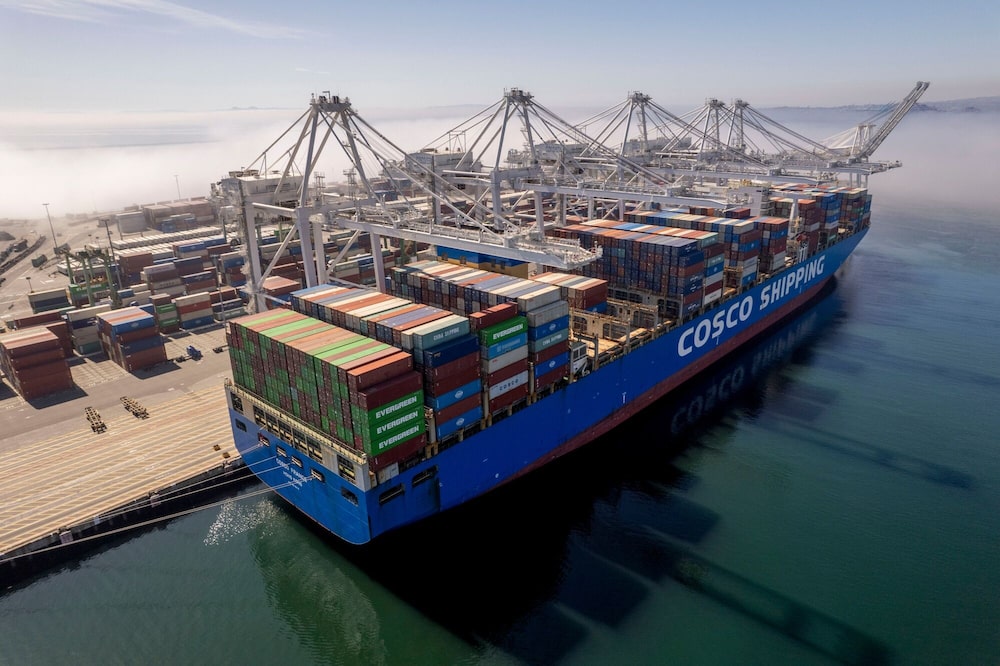 Contenedores en un buque de carga de Cosco Shipping en el puerto de Long Beach, en Long Beach, California. Fotógrafo: Kyle Grillot/Bloomberg Contenedores en un buque de carga de Cosco Shipping en el puerto de Long Beach, en Long Beach, California. Fotógrafo: Kyle Grillot/Bloomberg