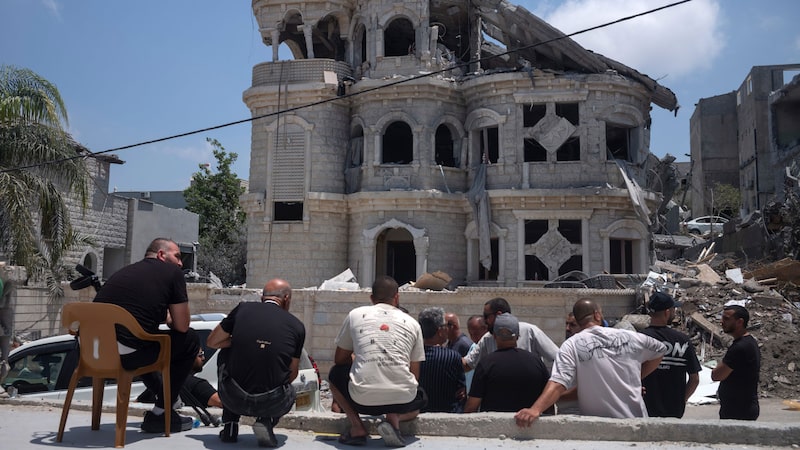 The destroyed home of the Khatib family following an Iranian missile attack in Tamra, Israel The destroyed home of the Khatib family following an Iranian missile attack in Tamra, Israel