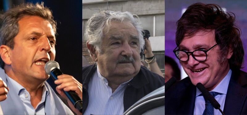 Sergio Massa, Pepe Mugica y Javier Milei. Sergio Massa, Pepe Mugica y Javier Milei.