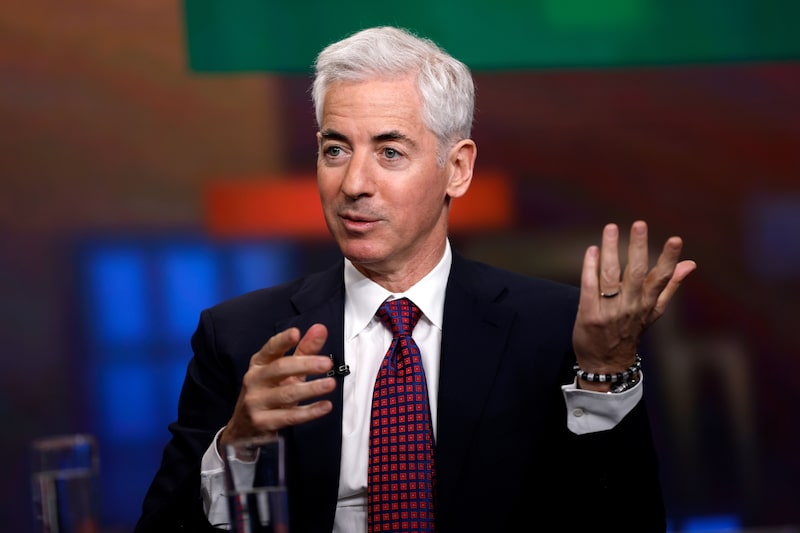 Bill Ackman, chief executive officer of Pershing Square Capital Management LP, during a Bloomberg Television interview in New York, US, on Wednesday, April 29, 2026. Ackman's combined initial public offering for his closed-end fund and alternative asset manager raised $5 billion, adding to the billionaire's war chest for Warren Buffett-style long-term investments. Photographer: John Lamparski/Bloomberg Bill Ackman, chief executive officer of Pershing Square Capital Management LP, during a Bloomberg Television interview in New York, US, on Wednesday, April 29, 2026. Ackman's combined initial public offering for his closed-end fund and alternative asset manager raised $5 billion, adding to the billionaire's war chest for Warren Buffett-style long-term investments. Photographer: John Lamparski/Bloomberg