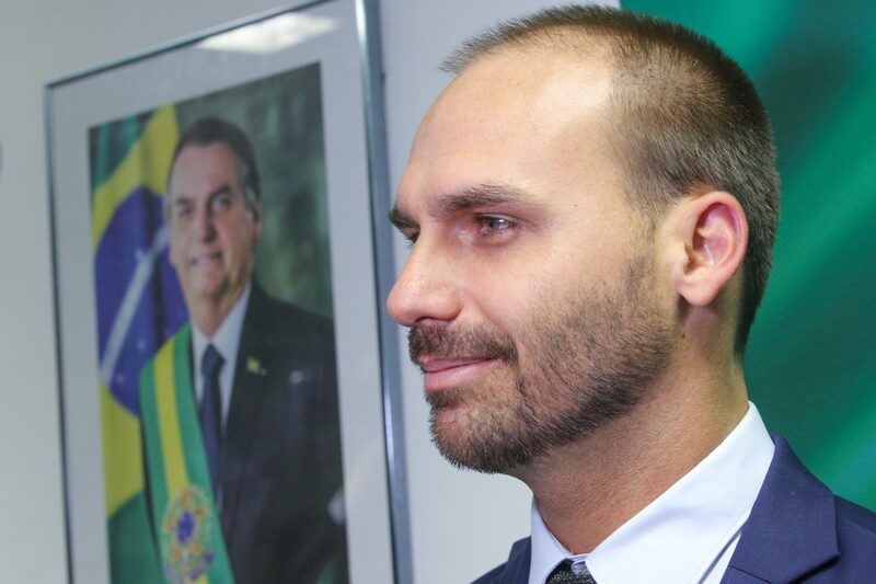 Eduardo reconoció esta semana que los aranceles no habían sido su “plan original”, pero dijo que tenía plena fe en Trump. Fotografía: Andre Coelho/Bloomberg Eduardo reconoció esta semana que los aranceles no habían sido su “plan original”, pero dijo que tenía plena fe en Trump. Fotografía: Andre Coelho/Bloomberg