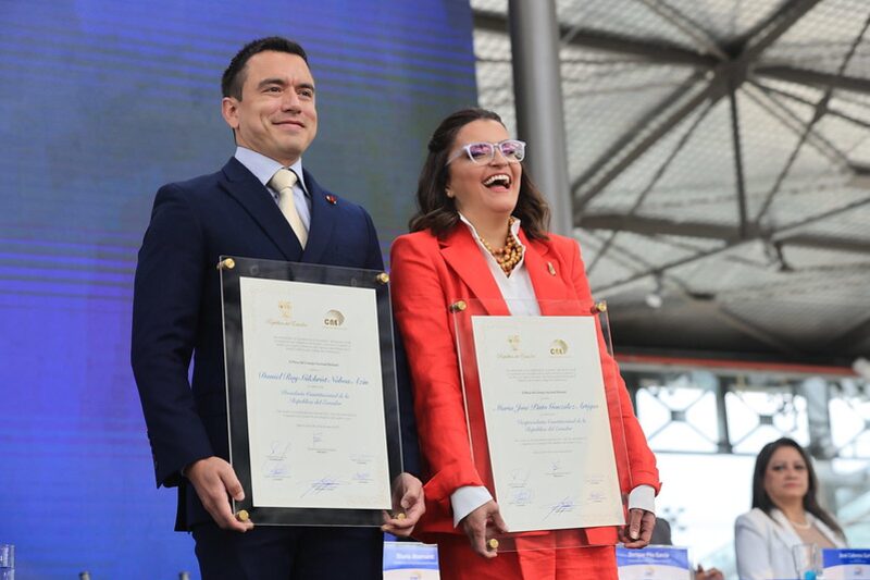 Daniel Noboa y María José Pinto. Foto: Presidencia de la República Daniel Noboa y María José Pinto. Foto: Presidencia de la República