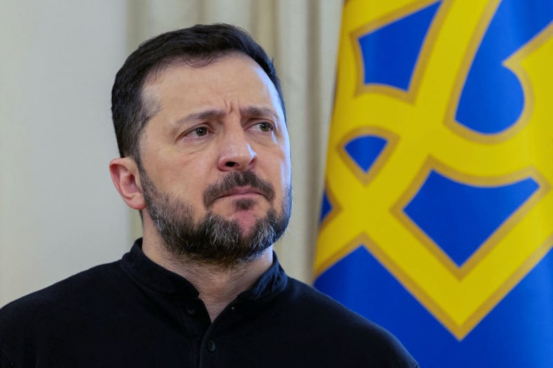 El presidente de Ucrania, Volodímir Zelenski, ofrece una rueda de prensa en Kiev el 19 de febrero de 2025, en medio de la invasión rusa de Ucrania. El presidente de Ucrania, Volodímir Zelenski, ofrece una rueda de prensa en Kiev el 19 de febrero de 2025, en medio de la invasión rusa de Ucrania.