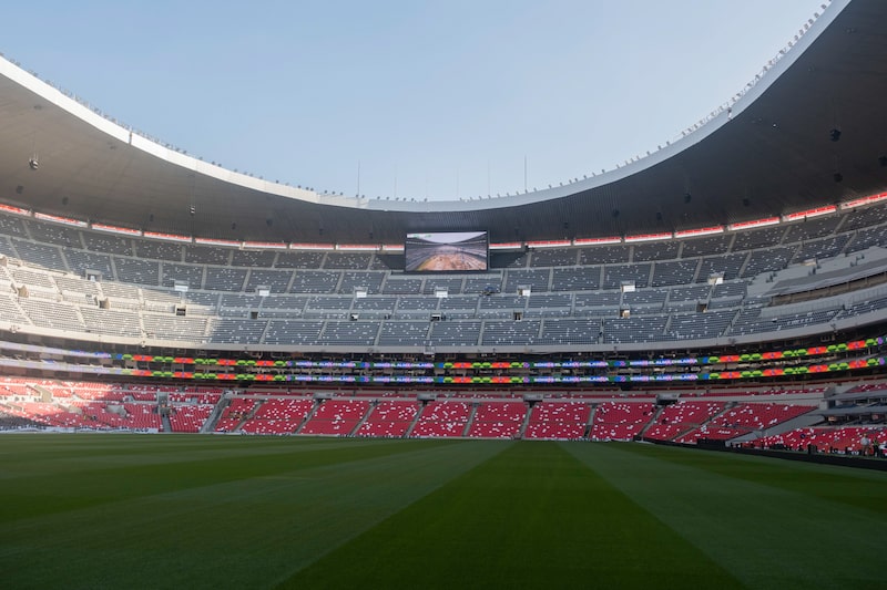 The Banorte Stadium in Mexico City, Mexico, on Thursday, March 26, 2026. Refurbishments continue on the 88,000-seat Estadio Banorte, formerly Estadio Azteca, ahead of the FIFA World Cup to be jointly hosted by Mexico, the US and Canada in June. Photographer: Joeffrey Guillemard/Bloomberg The Banorte Stadium in Mexico City, Mexico, on Thursday, March 26, 2026. Refurbishments continue on the 88,000-seat Estadio Banorte, formerly Estadio Azteca, ahead of the FIFA World Cup to be jointly hosted by Mexico, the US and Canada in June. Photographer: Joeffrey Guillemard/Bloomberg