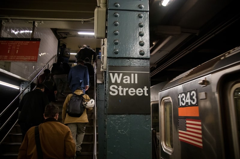 La estación de subte de Wall Street en Nueva York La estación de subte de Wall Street en Nueva York