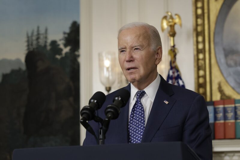 US President Joe Biden speaks in the Diplomatic Reception Room of the White House in Washington, DC, US, on Thursday, Feb. 8, 2024. Biden insisted his memory is “fine” and lambasted a Justice Department report on his handling of classified information, particularly its questions about his mental acuity and age that have proven politically damaging. Photographer: Samuel Corum/Sipa/Bloomberg US President Joe Biden speaks in the Diplomatic Reception Room of the White House in Washington, DC, US, on Thursday, Feb. 8, 2024. Biden insisted his memory is “fine” and lambasted a Justice Department report on his handling of classified information, particularly its questions about his mental acuity and age that have proven politically damaging. Photographer: Samuel Corum/Sipa/Bloomberg