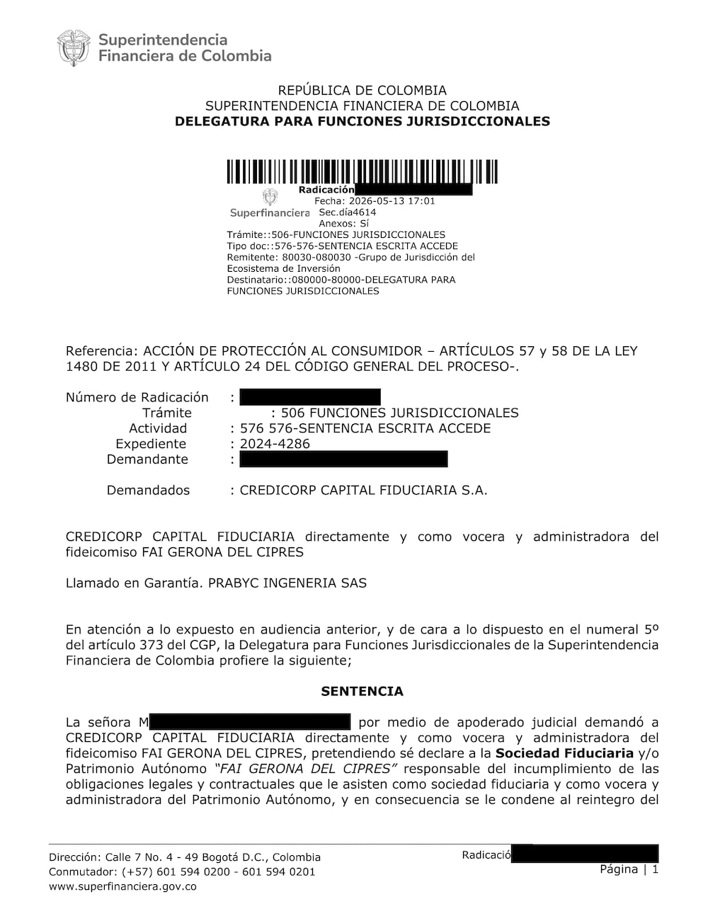 Sentencia 1 Sentencia 1