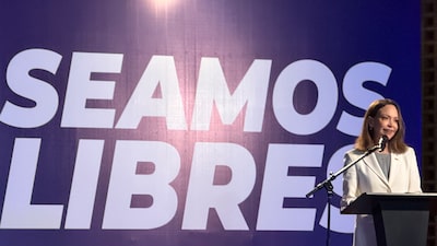 Machado ofrece garantías a inversionistas y afirma que su regreso a Venezuela fue autónomo Machado ofrece garantías a inversionistas y afirma que su regreso a Venezuela fue autónomo