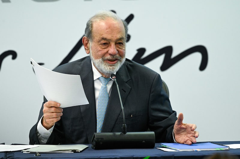 Carlos Slim Helú, presidente emérito de Grupo Carso y América Móvil, en conferencia de prensa en la Fundación Carlos Slim, el lunes 12 de febrero de 2024. Carlos Slim Helú, presidente emérito de Grupo Carso y América Móvil, en conferencia de prensa en la Fundación Carlos Slim, el lunes 12 de febrero de 2024.