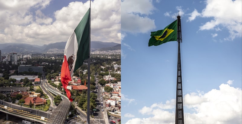 Mexico's and Brazil's weight in the global economy have declined. Mexico's and Brazil's weight in the global economy have declined.