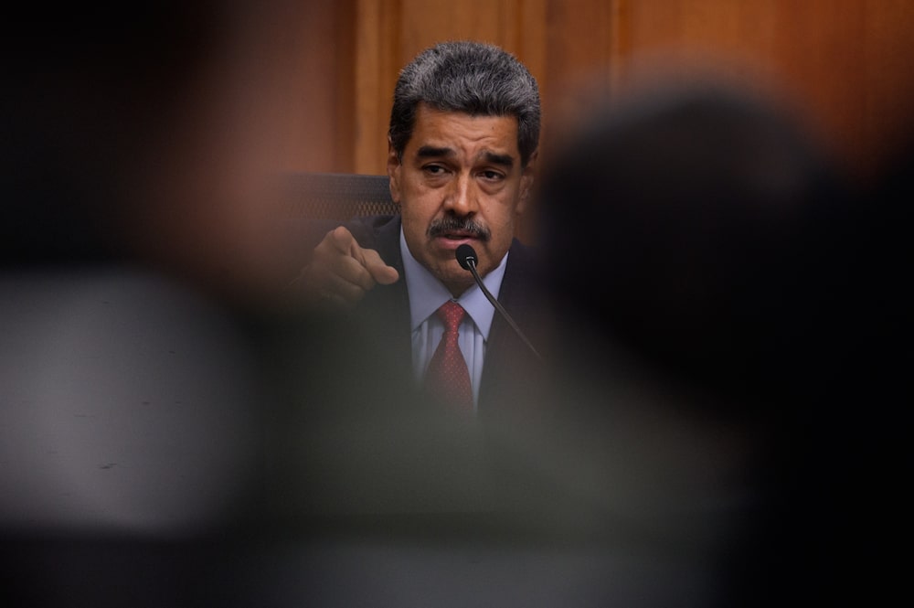 Nicolás Maduro habla durante una rueda de prensa el miércoles. Fotógrafo: Gaby Oraa/Bloomberg Nicolás Maduro habla durante una rueda de prensa el miércoles. Fotógrafo: Gaby Oraa/Bloomberg