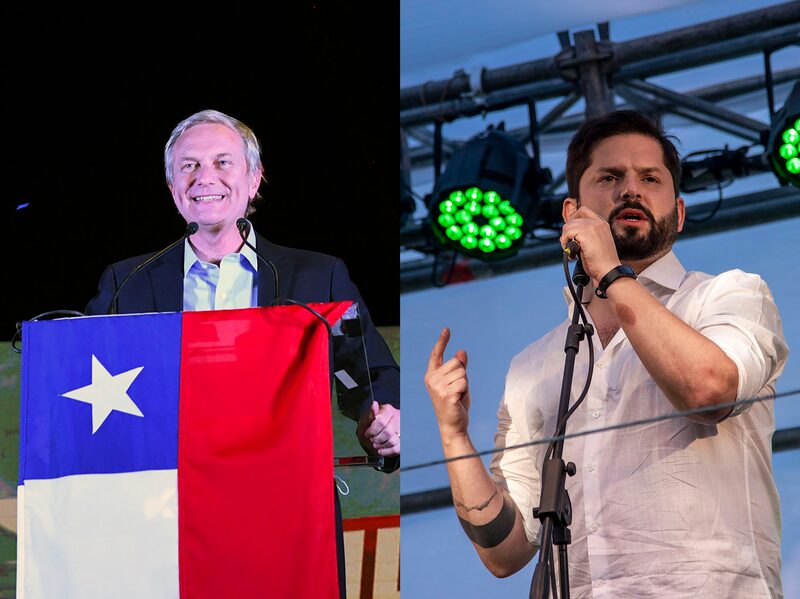 José Antonio Kast y Gabriel Boric Fotógrafos: Tamara Merino / Bloomberg; Cristóbal Olivares / Bloomberg José Antonio Kast y Gabriel Boric Fotógrafos: Tamara Merino / Bloomberg; Cristóbal Olivares / Bloomberg