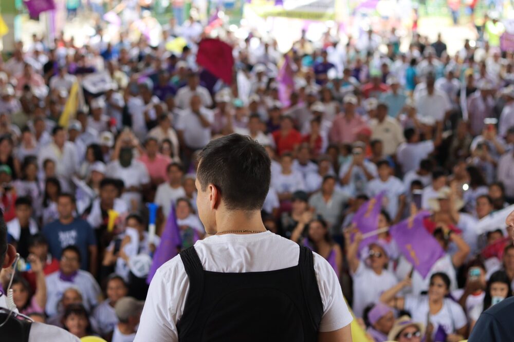 Daniel Noboa en un acto proselitista Daniel Noboa en un acto proselitista