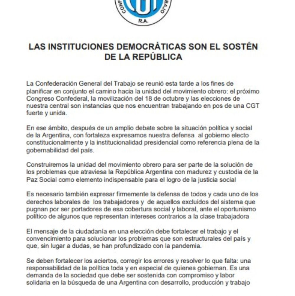 Respaldo gremial al presidente Fernández Respaldo gremial al presidente Fernández