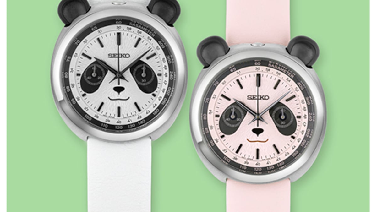Los relojes Seiko en forma de panda reinterpretan los cronógrafos conocido como panda style por su combinación de tonos blanco y negro. Fotografía: Seiko.