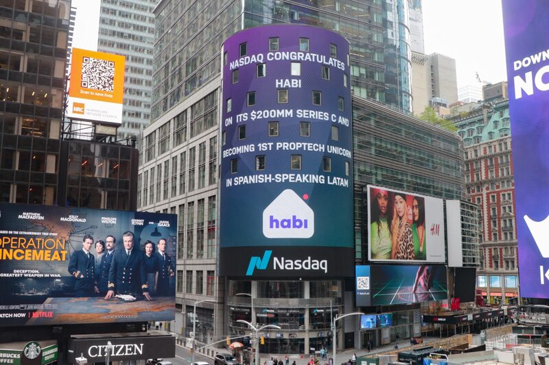 El logo de la proptech colombiana se refleja en Nadaq, en Nueva York. El logo de la proptech colombiana se refleja en Nadaq, en Nueva York.