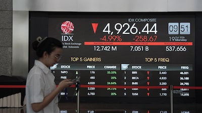 Bolsas asiáticas amplían pérdidas tras desplome del Nasdaq y caída de acciones tecnológicas Bolsas asiáticas amplían pérdidas tras desplome del Nasdaq y caída de acciones tecnológicas