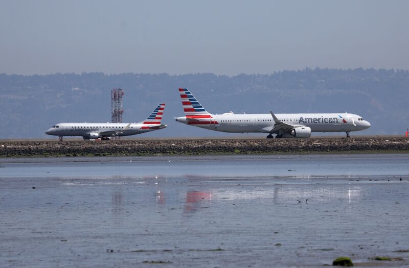An American Airlines plane prepares to take off past another American Airlines plane on the runway at San Francisco International Airport on April 27, 2023 in San Francisco, California. (Photo by Justin Sullivan/Getty Images) An American Airlines plane prepares to take off past another American Airlines plane on the runway at San Francisco International Airport on April 27, 2023 in San Francisco, California. (Photo by Justin Sullivan/Getty Images)