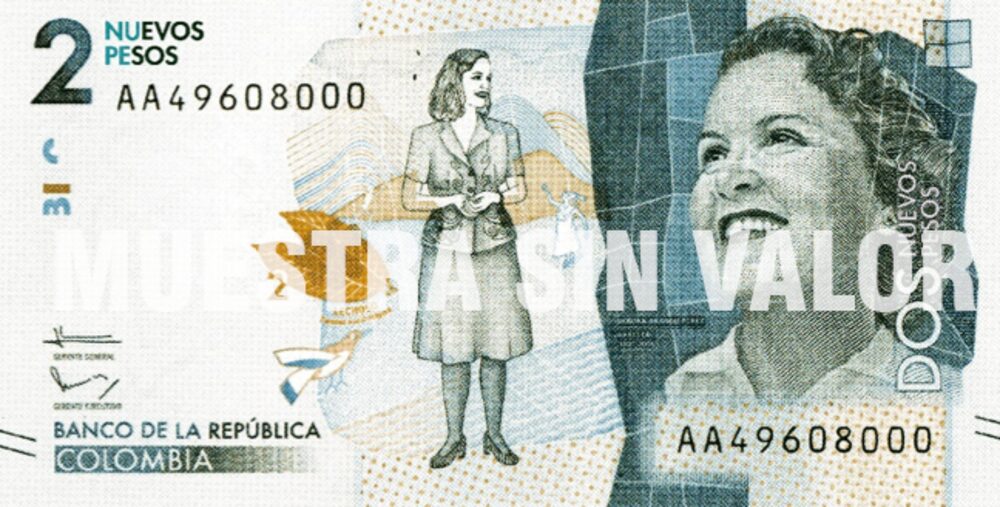 Muestra del billete de $2.000 en Colombia Muestra del billete de $2.000 en Colombia