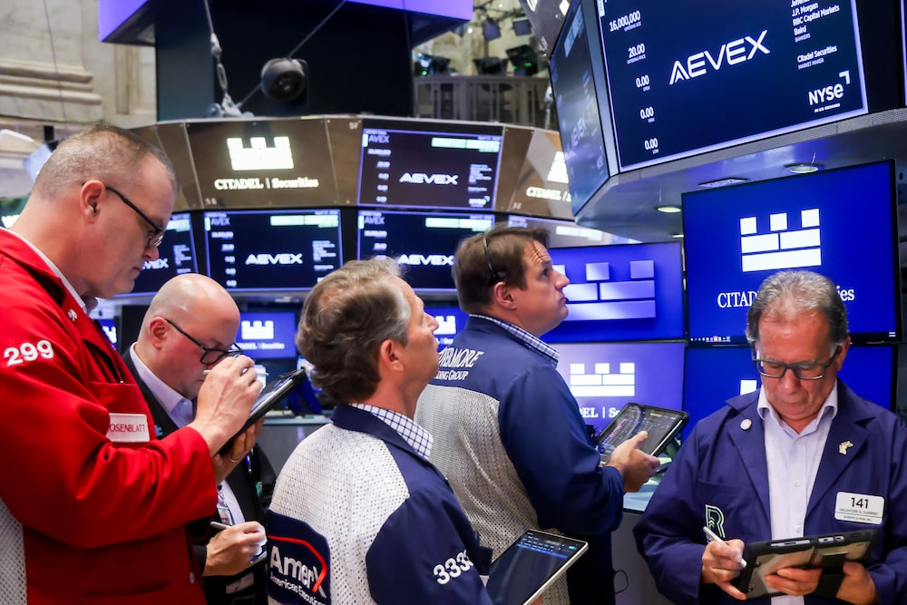 Traders work during the Aevex Corp. initial public offering (IPO) on the floor of the New York Stock Exchange (NYSE) in New York, US, on Friday, April 17, 2026. Aevex Corp. shares rose 15% after the maker of military drones raised $320 million in a US initial public offering. Photographer: Michael Nagle/Bloomberg Traders work during the Aevex Corp. initial public offering (IPO) on the floor of the New York Stock Exchange (NYSE) in New York, US, on Friday, April 17, 2026. Aevex Corp. shares rose 15% after the maker of military drones raised $320 million in a US initial public offering. Photographer: Michael Nagle/Bloomberg