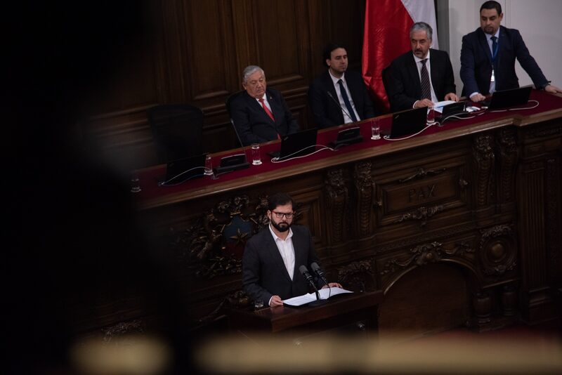 Gabriel Boric, presidente de Chile, habla durante una reunión en la Convención Constitucional en Santiago, Chile, el 7 de junio de 2023. Fotógrafo: Cristóbal Olivares/Bloomberg Gabriel Boric, presidente de Chile, habla durante una reunión en la Convención Constitucional en Santiago, Chile, el 7 de junio de 2023. Fotógrafo: Cristóbal Olivares/Bloomberg