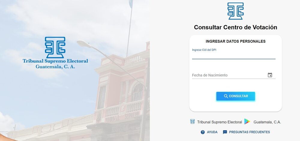 La plataforma que habilitó el TSE para saber dónde votar. La plataforma que habilitó el TSE para saber dónde votar.