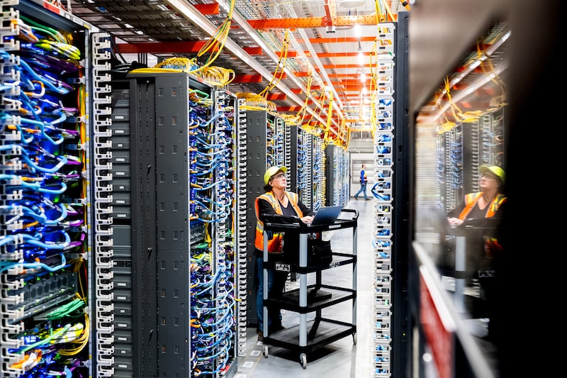 A technician works at an AI data center in New Carlisle, Indiana. Photographer: Noah Berger/Getty Images A technician works at an AI data center in New Carlisle, Indiana. Photographer: Noah Berger/Getty Images