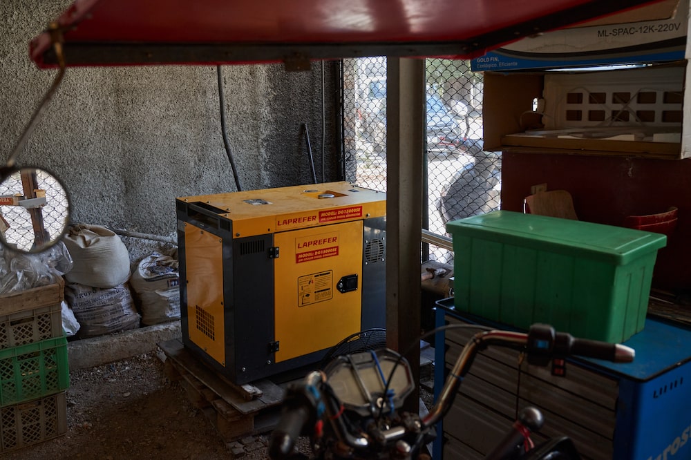Blain keeps a generator for use during power outages. Photographer: Natalia Favre/Bloomberg Blain keeps a generator for use during power outages. Photographer: Natalia Favre/Bloomberg