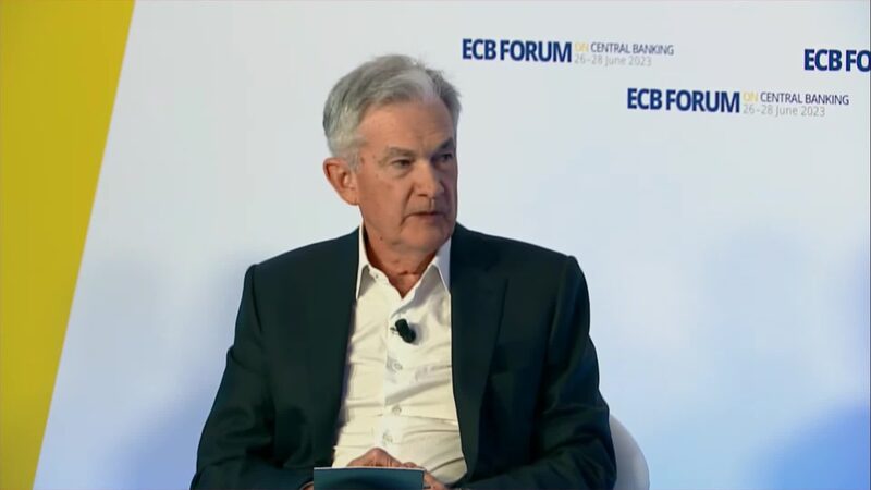 El presidente de la Reserva Federal de EE.UU., Jerome Powell, dijo que la política monetaria no es lo suficientemente restrictiva durante un panel de discusión en el Foro del BCE sobre banca central en Sintra, Portugal. Fuente: Bloomberg El presidente de la Reserva Federal de EE.UU., Jerome Powell, dijo que la política monetaria no es lo suficientemente restrictiva durante un panel de discusión en el Foro del BCE sobre banca central en Sintra, Portugal. Fuente: Bloomberg