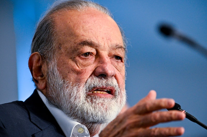 Carlos Slim Helú, presidente honorario de América Móvil y Grupo Carso, durante una conferencia de prensa el 26 de mayo de 2026 en la Ciudad de México. Carlos Slim Helú, presidente honorario de América Móvil y Grupo Carso, durante una conferencia de prensa el 26 de mayo de 2026 en la Ciudad de México.
