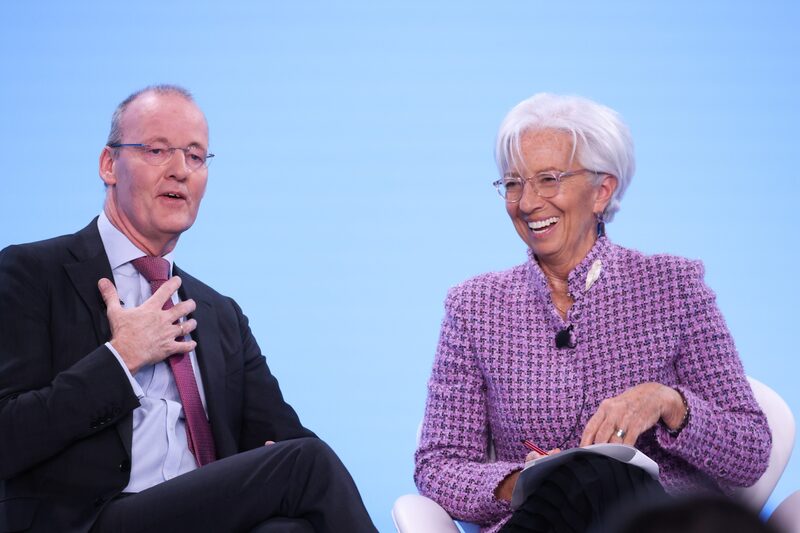 Klaas Knot and Christine Lagarde.
Foto: Alex Kraus/Bloomberg Klaas Knot and Christine Lagarde.
Foto: Alex Kraus/Bloomberg