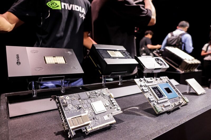 Chips de Nvidia Corp. durante la exposición Taipei Computex en Taipei, Taiwán. Fotógrafo: I-Hwa Cheng/Bloomberg.
Chips de Nvidia Corp. durante la exposición Taipei Computex en Taipei, Taiwán. Fotógrafo: I-Hwa Cheng/Bloomberg.