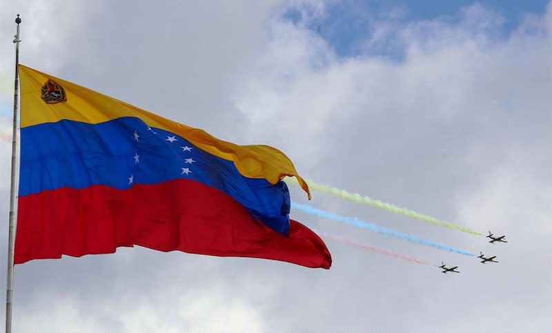 La bandera venezolana en un acto conmemorativo del Día de la Patria, el 5 de julio el 2025. La bandera venezolana en un acto conmemorativo del Día de la Patria, el 5 de julio el 2025.