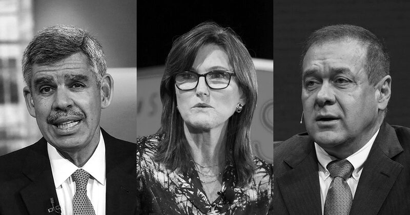 Mohamed El-Erian, Cathie Wood y Scott Minerd Fuente: Bloomberg Mohamed El-Erian, Cathie Wood y Scott Minerd Fuente: Bloomberg