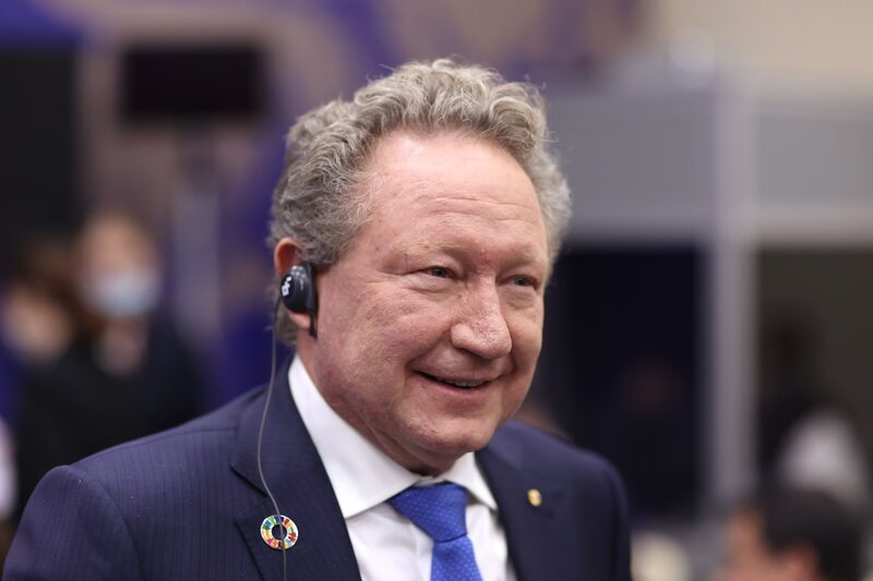 Andrew Forrest, presidente de Fortescue Metals Group Ltd., reacciona durante una sesión de panel en el segundo día del Foro Económico Internacional de San Petersburgo (SPIEF) en San Petersburgo, Rusia, el jueves 3 de junio de 2021. Andrew Forrest, presidente de Fortescue Metals Group Ltd., reacciona durante una sesión de panel en el segundo día del Foro Económico Internacional de San Petersburgo (SPIEF) en San Petersburgo, Rusia, el jueves 3 de junio de 2021.