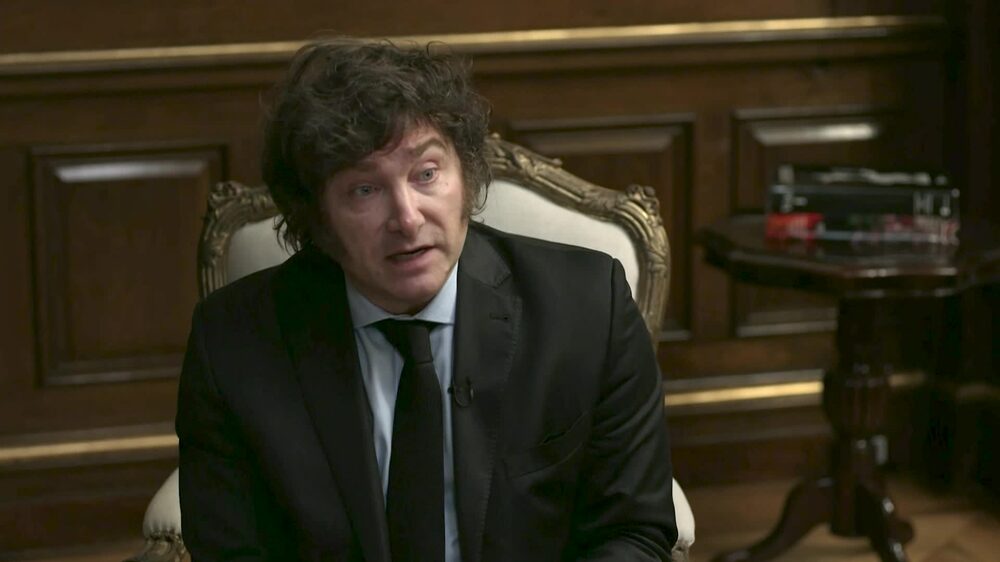 En una entrevista exclusiva con Bloomberg News, el presidente libertario de Argentina, Javier Milei, suavizó sus críticas a China. Source: Bloomberg En una entrevista exclusiva con Bloomberg News, el presidente libertario de Argentina, Javier Milei, suavizó sus críticas a China. Source: Bloomberg