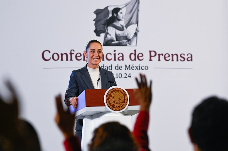 Claudia Sheinbaum, presidenta de México, durante su primera conferencia matutina en Palacio Nacional, el miércoles 2 de octubre de 2024. Claudia Sheinbaum, presidenta de México, durante su primera conferencia matutina en Palacio Nacional, el miércoles 2 de octubre de 2024.