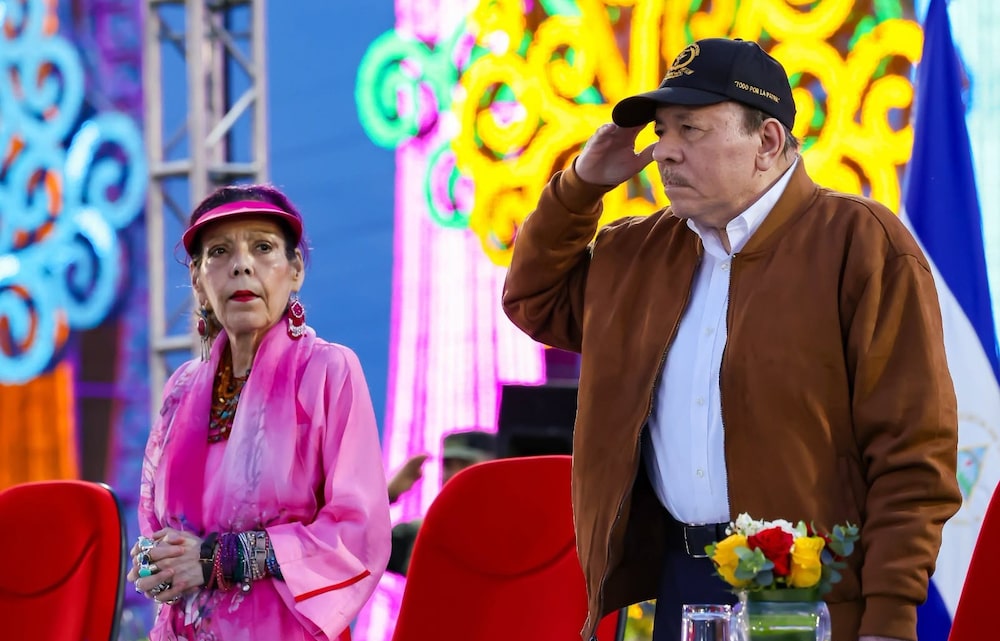 Rosario Murillo y Daniel Ortega durante el Acto Central del 47.° aniversario de constitución del Ejército de Nicaragua, el 2 de septiembre de 2026. Rosario Murillo y Daniel Ortega durante el Acto Central del 47.° aniversario de constitución del Ejército de Nicaragua, el 2 de septiembre de 2026.
