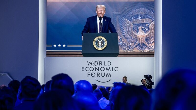 Donald Trump no Fórum Econômico Mundial, em Davos: presidente americano disse à Fox News que preferiria não usar tarifas contra a China e mudança impulsionou mercados nesta sexta (24) Donald Trump no Fórum Econômico Mundial, em Davos: presidente americano disse à Fox News que preferiria não usar tarifas contra a China e mudança impulsionou mercados nesta sexta (24)